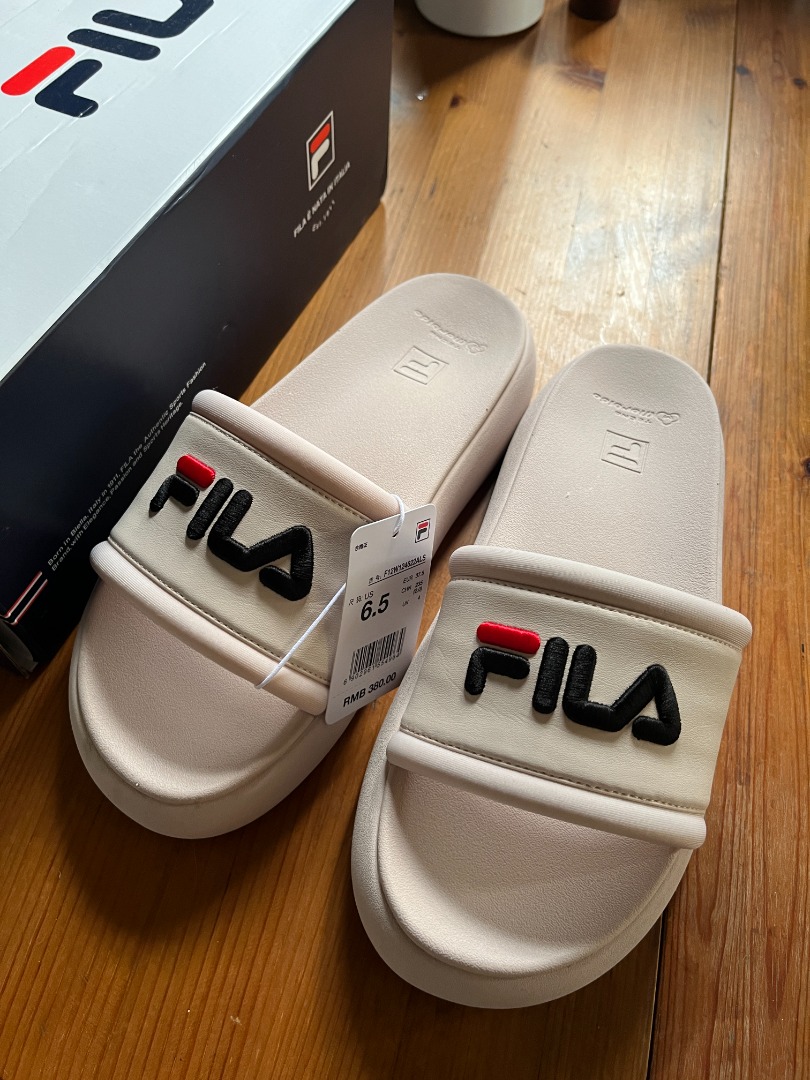 Fila fluffy slides hotsell