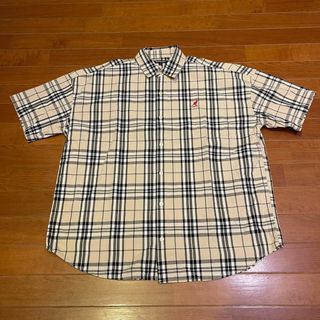 Freak's Store X Kangol 男寬版卡其奶茶色格紋休閒短袖襯衫 日系風格時尚品牌經典潮流流行選物店 M