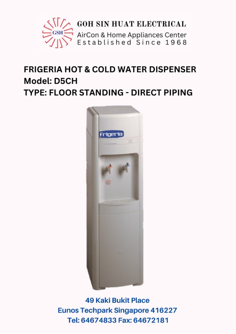 Frigeria D5CH Direct Piping Hot and Cold Water Dispenser + External