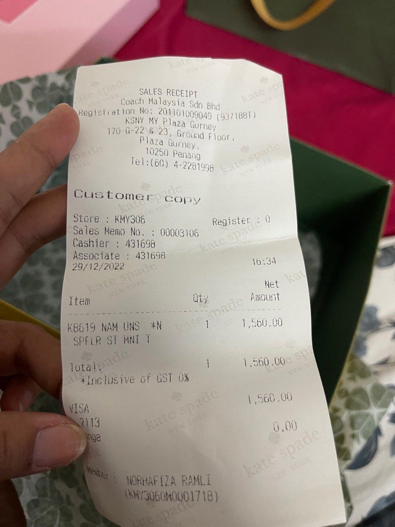 (Full set box & receipt) Kate Spade Flower jacquard, Women's Fashion