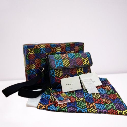 Gucci 598113 467891 GG Supreme Psychedelic Black Multicolor Canvas
