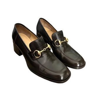 Gucci Brown Jordaan Leather Loafers GHW ,