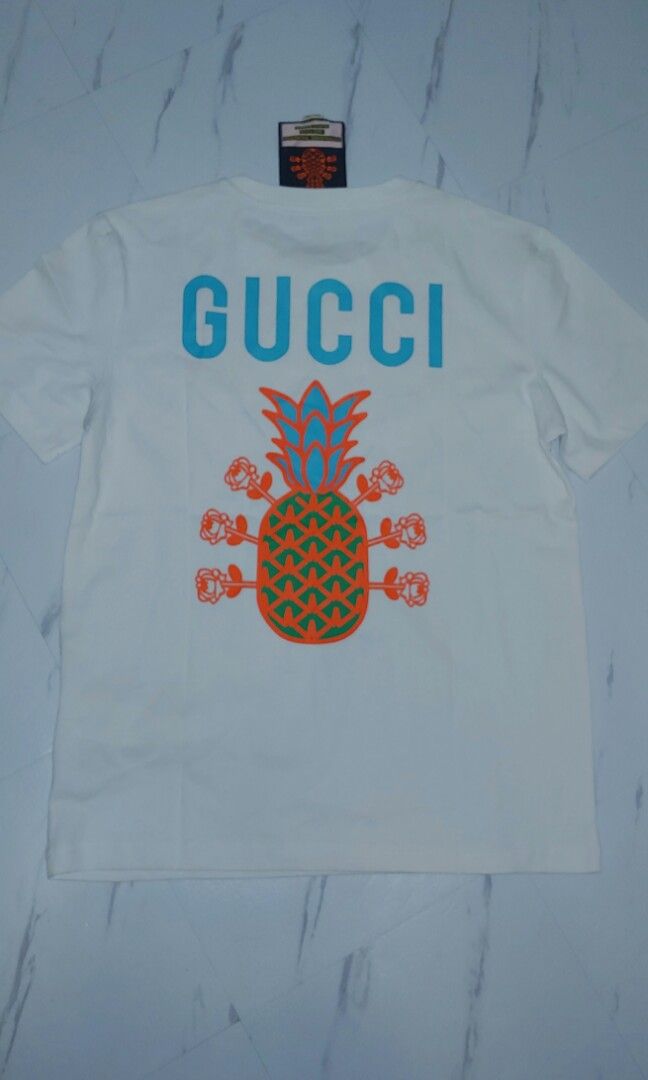 Gucci Pineapple Print Tshirt, Luxury, Apparel On Carousell