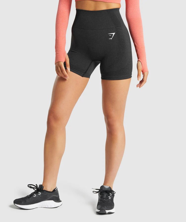 GYMSHARK ADAPT OMBRE SEAMLESS SHORTS- Black/ Black Marl, Women's Fashion,  Activewear on Carousell