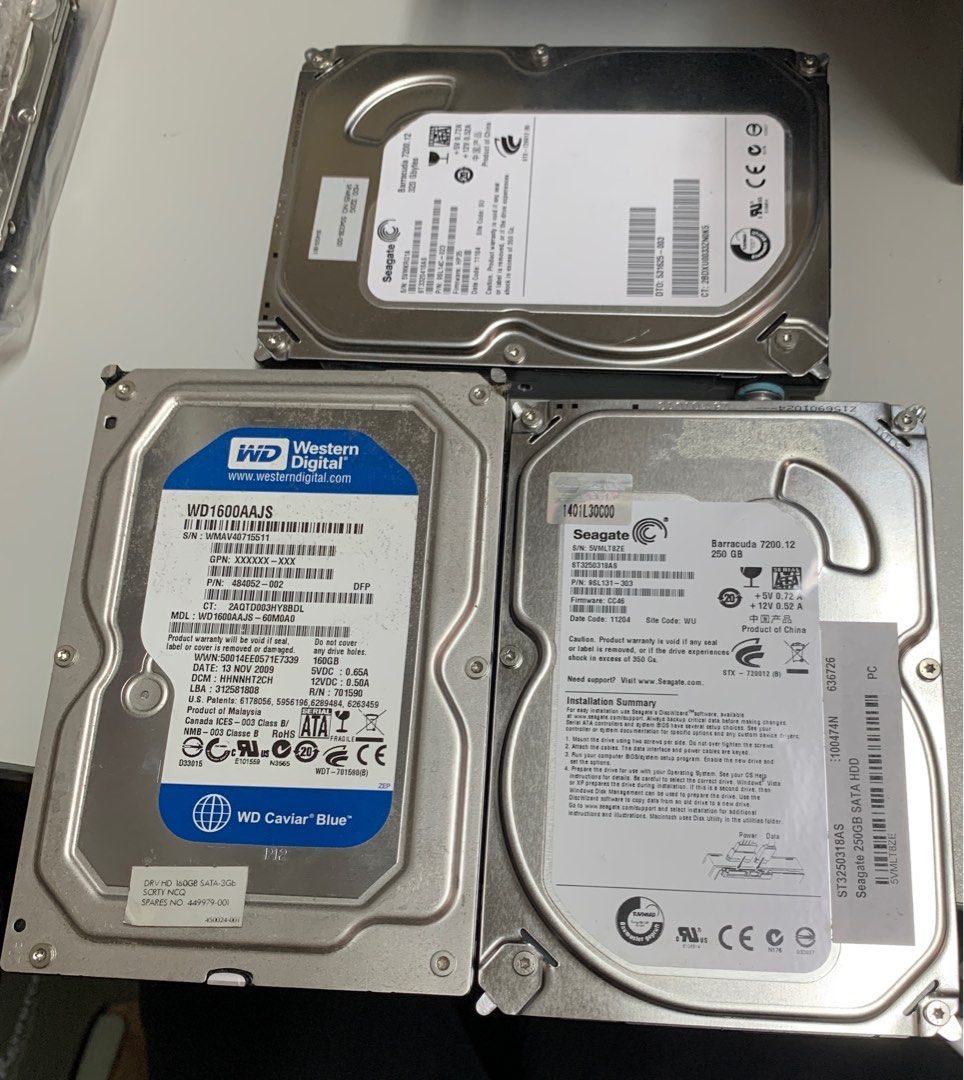 二手Hard Disk Seagate Western Digital Toshiba HGST 80GB 160GB