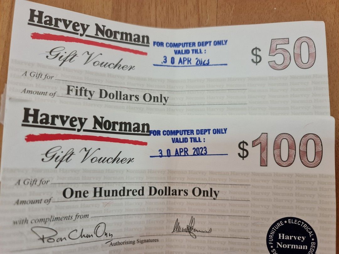 Harvey Norman Store voucher 150, Tickets & Vouchers, Vouchers on Carousell