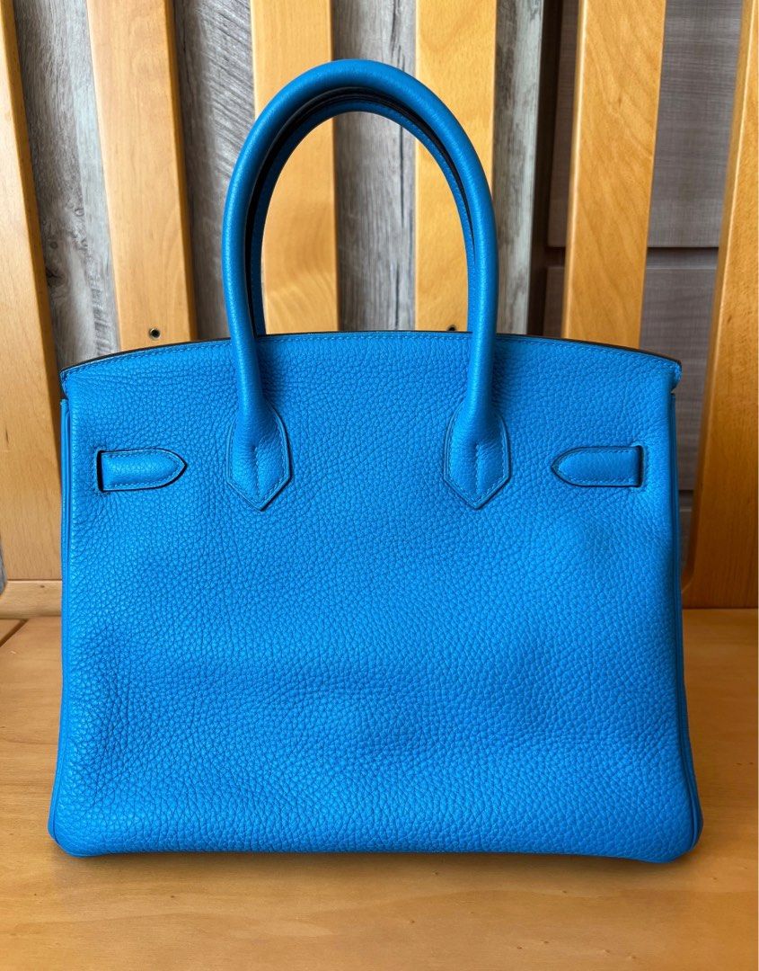 Hermes Birkin 30 Togo Bleu Zanzibar/Malachite SHW Stamp A