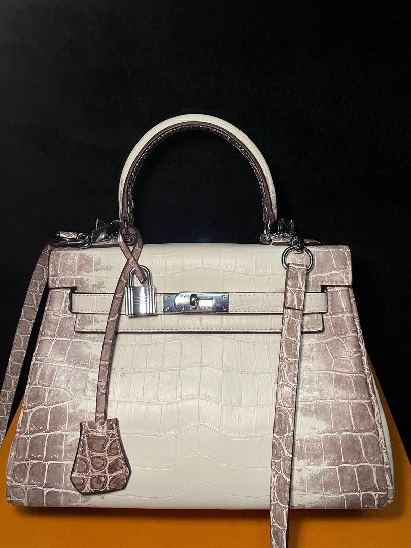Hermes kelly himalayan crocodile top