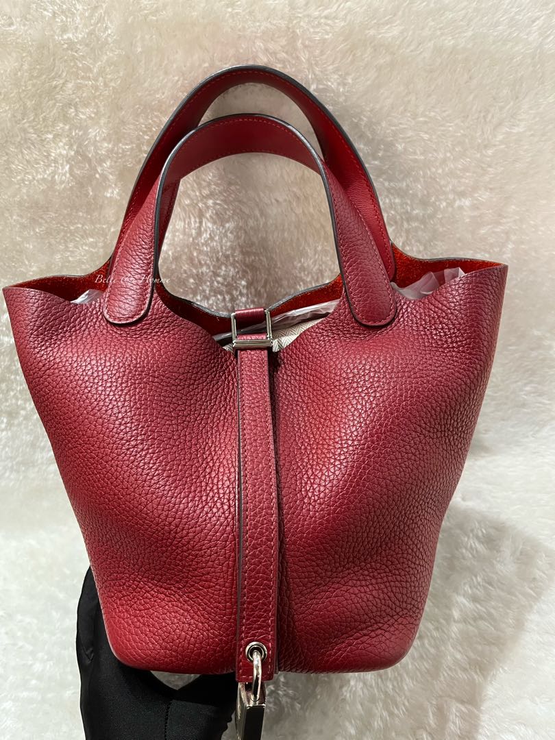 Hermes Picotin 18 Rouge Grenat, Luxury, Bags & Wallets on Carousell