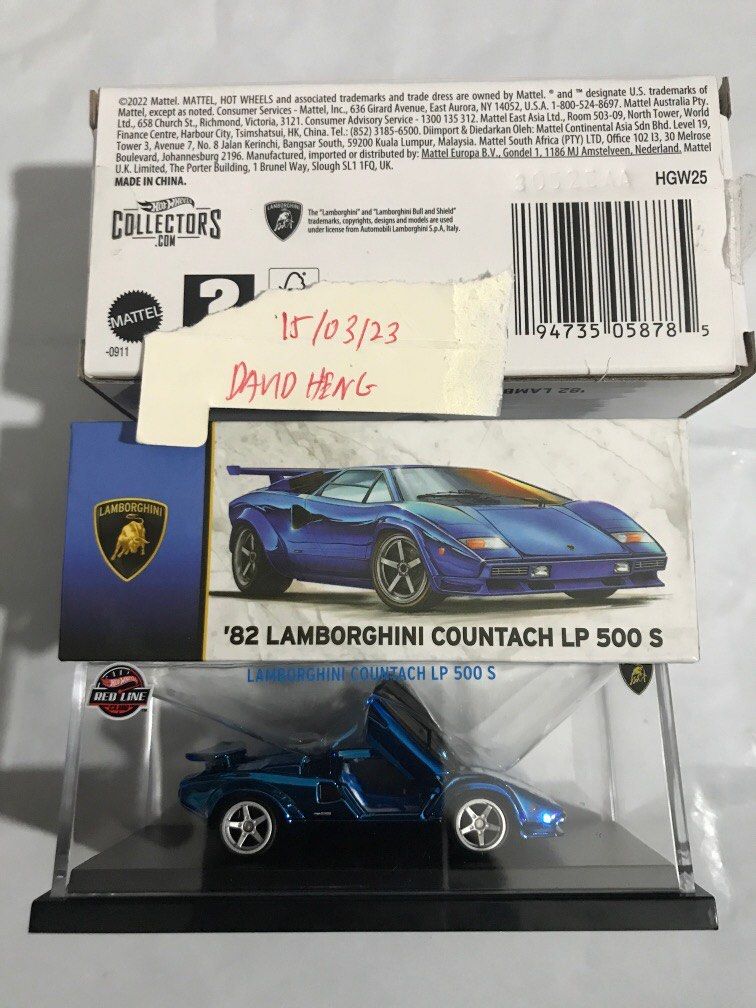 Hot Wheels RLC '82 Lamborghini Countach LP 500 S sELECTIONs Blue, Hobbies &  Toys, Toys & Games on Carousell