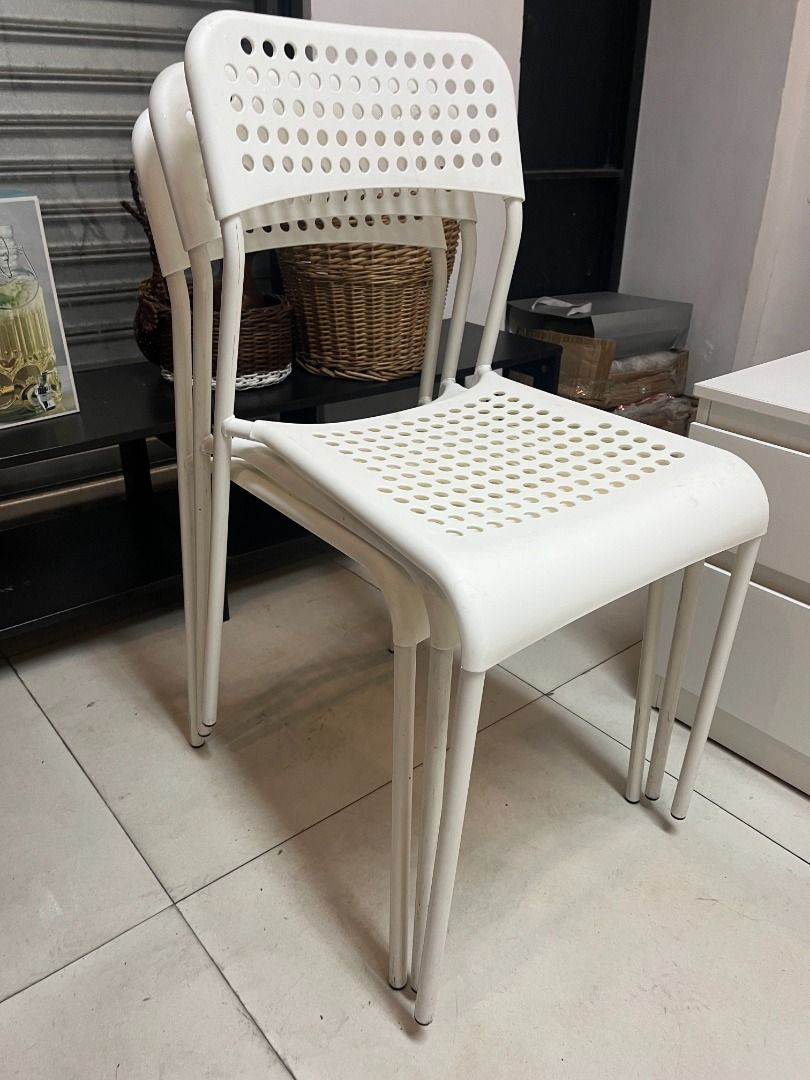 IKEA ADDE Chair, white, Furniture & Home Living, Furniture, Chairs on