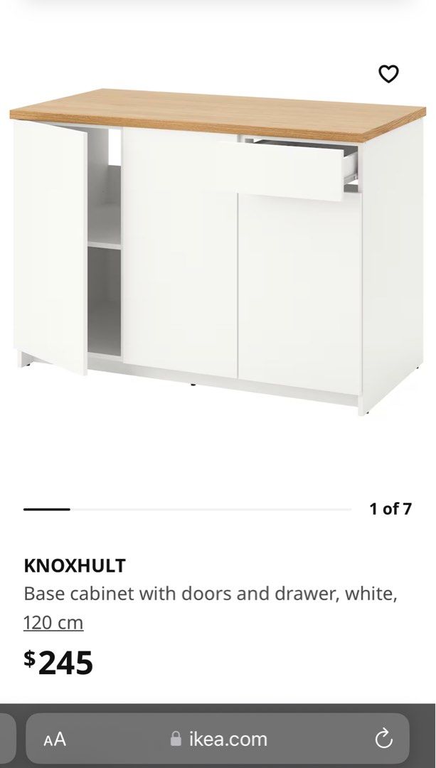 IKEA Knoxhult kitchen base kitchen island, Furniture & Home