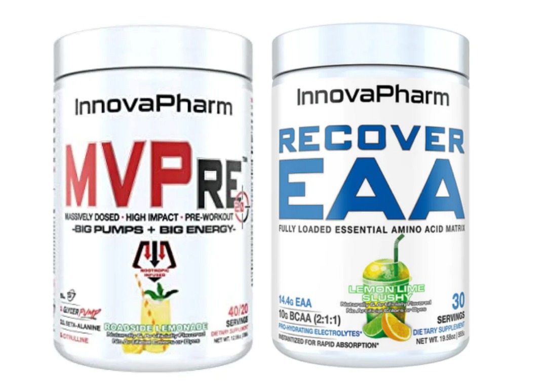 InnovaPharm PreWorkout + Intra Workout Stack (Caffeinated), Health