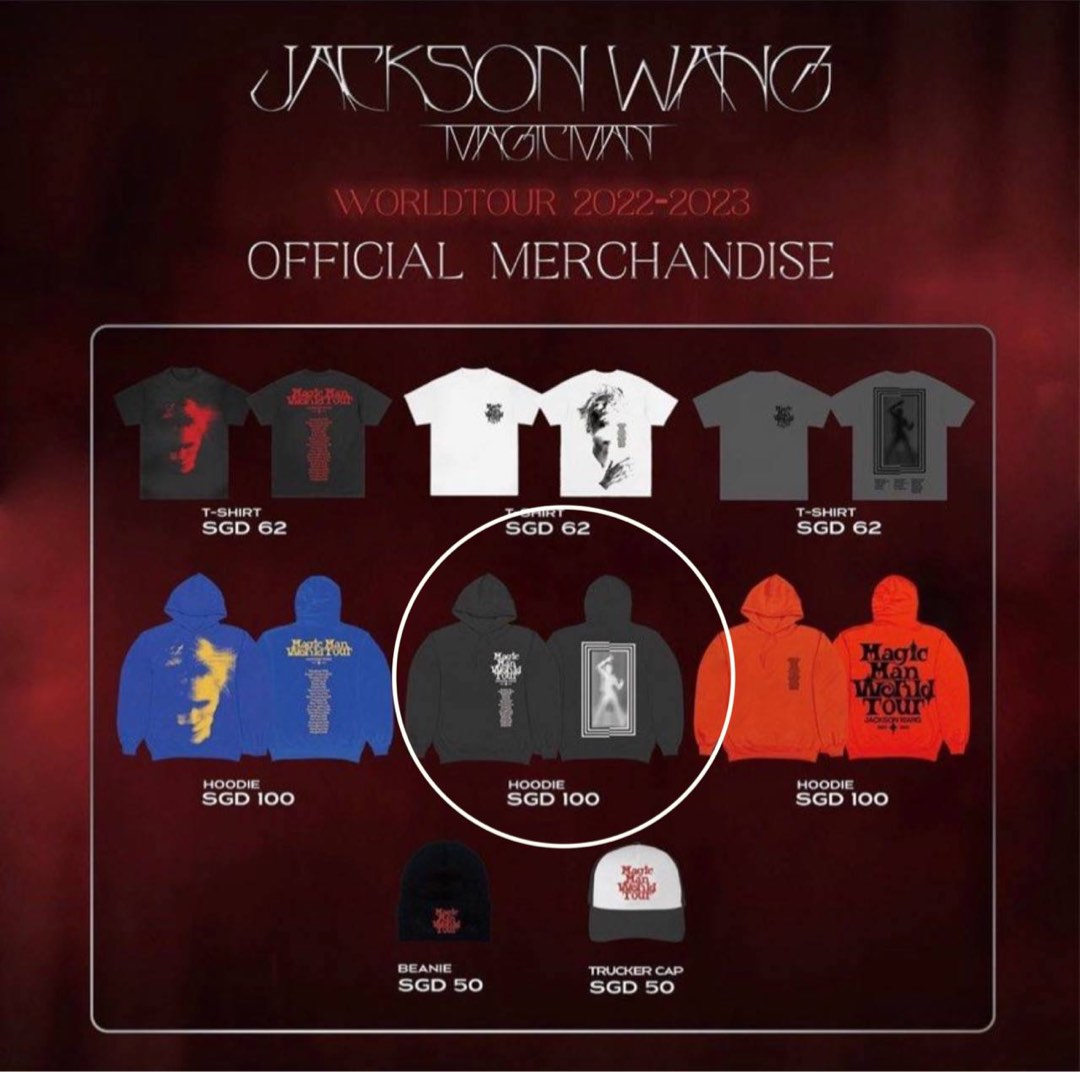 Jackson Wang Magic Man World Tour Black Hoodie, Men's Fashion, Coats