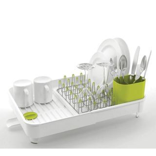 1pc Kitchen Dish Drying Rack With Drainboard Set, Detachable 2 Tier Drying  Rack & Drainboard With Double Bowl Holders, Cutlery & Plate Rack, Adhesive  Wall Mount, Kitchen Organizer, White, For Countertop