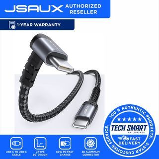 JSAUX 10FT USB C to USB C Cable 90 Degree, 60W Right Angle USB C to C Type C PD Fast Charging Cord Designed for Games, Compatible with Steam Deck, Switch, Samsung S23 S22, Pixel, iPad Pro Air, MacBook