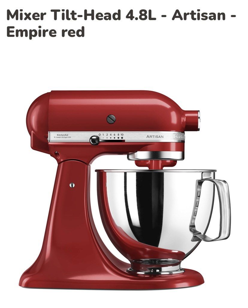 Kitchenaid artisan mixer 4.8L, TV & Home Appliances, Kitchen Appliances