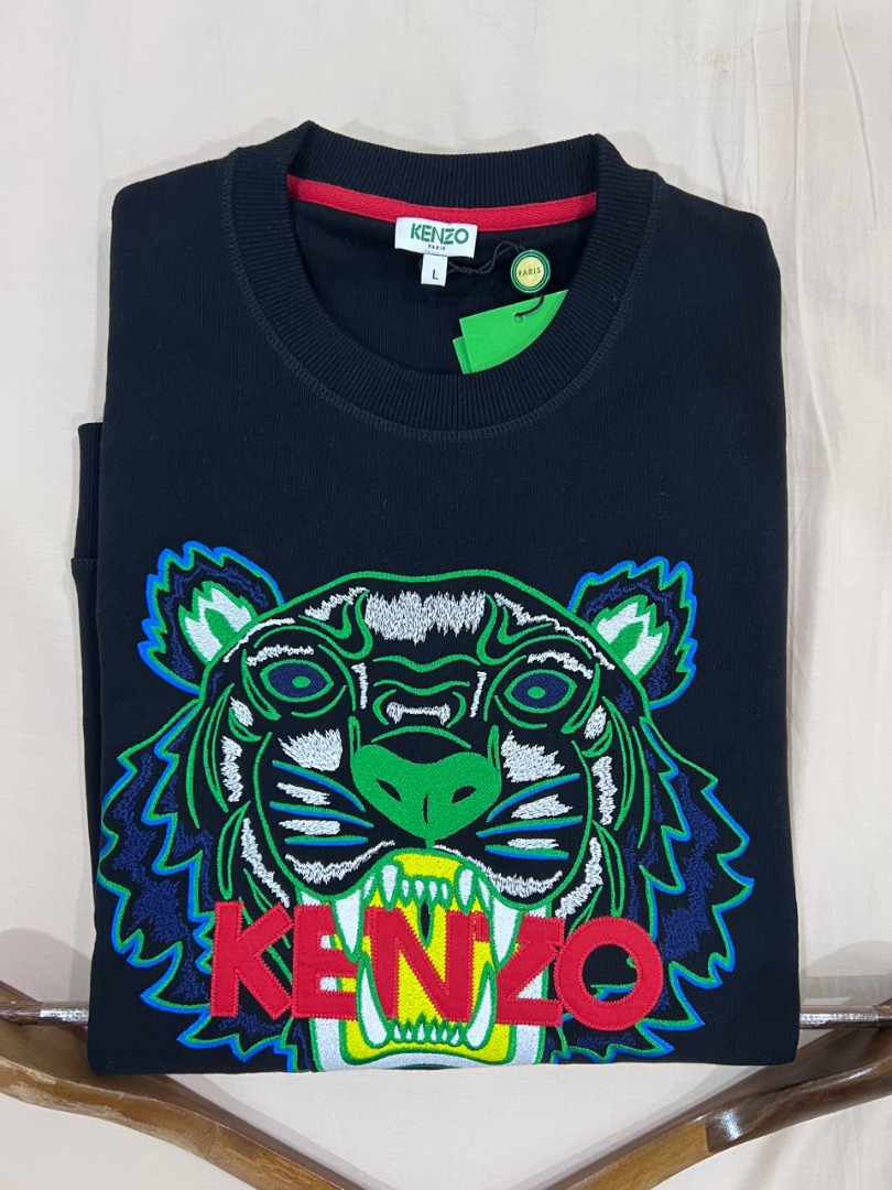 Kenzo Green Velvet Tiger Sweatshirt Kenzo