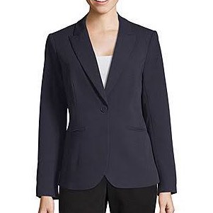 LIZ CLAIBORNE Career womens classic fit petite charcoal gray ash