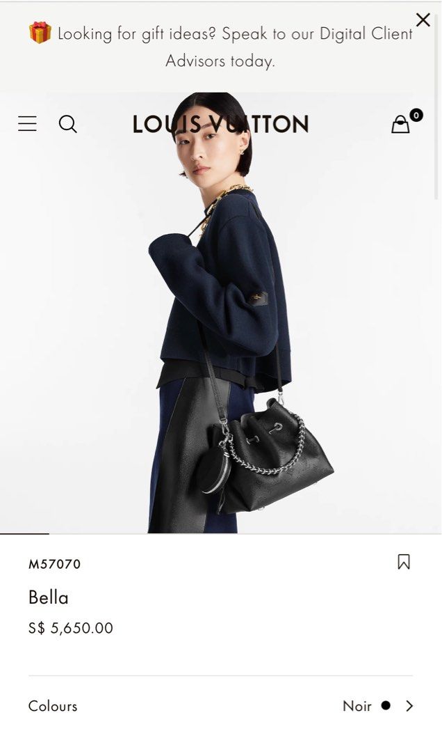 LOUIS VUITTON Louis Vuitton Mahina Bella Shoulder Bag Handbag Noir Black  M57070