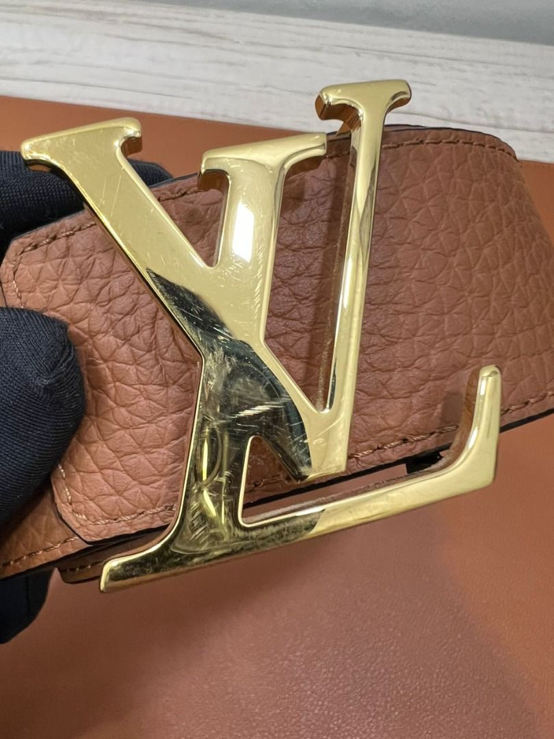 Louis Vuitton Black/Brown Taurillion Leather LV Initiales Reversible Belt  100CM Louis Vuitton