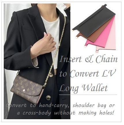 Purse Conversion Kit-Emily Wallet for LV Sarah Bag, Chain Accessories, Organizer Conversion Shoulder Bag Y001-brown