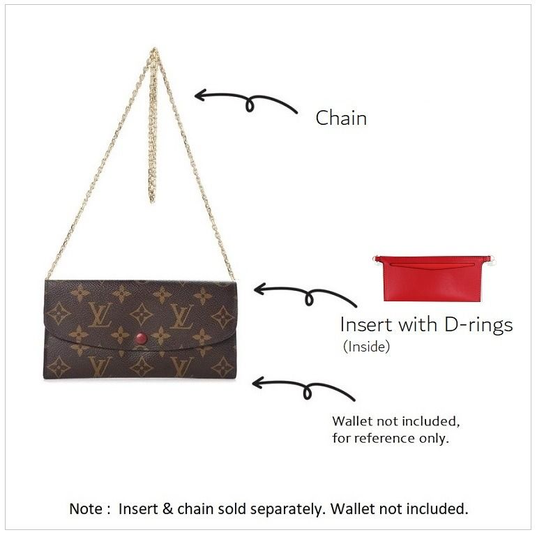  Organizer insert of wallet conversion kit-Emily wallet for LV  Sarah bag, inner bag, 3015-red : Clothing, Shoes & Jewelry