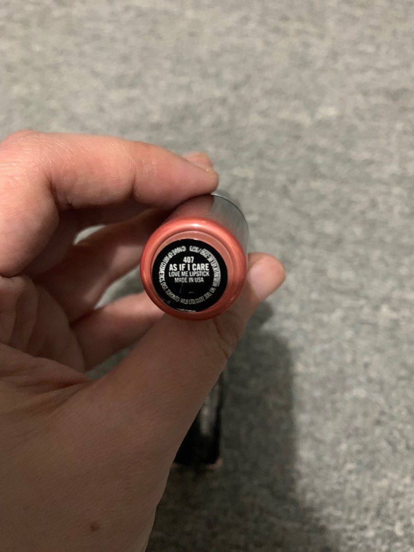 Mac Lipstick (Category: Makeup) located in Pasay City. Submitted by snowscloset (Listing ID 1220859542, Image 2). Description: almost new bought in Greenbelt Mac at 1300php lipstick with argan oil shade As If I care Light pink nude combi.