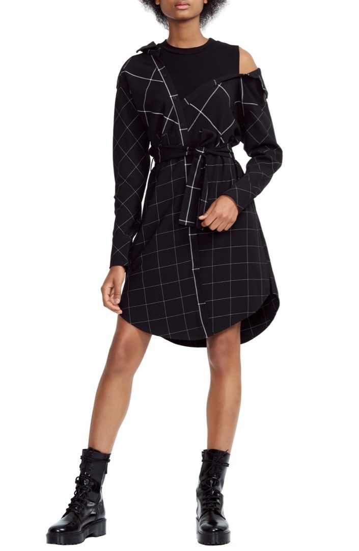 Maje plaid shirt dress clearance