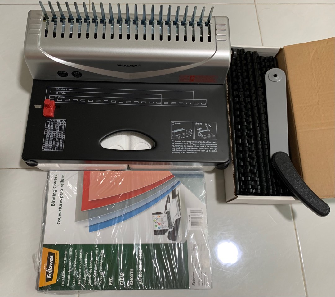 Makeasy Binding Machine,21 Hole,450 sheet.Paper punch binder with