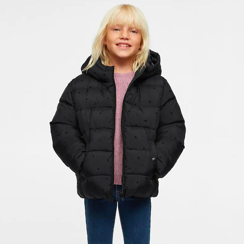 Black puffer jacket size 6 on sale