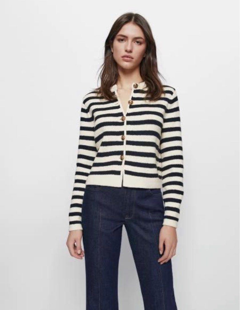 Massimo Dutti Cardigan Jacket Stripe Size 38 M Women s Fashion