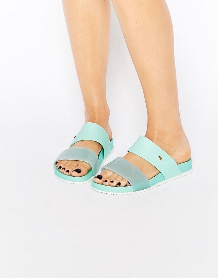 Melissa Womens Cosmic Strap Slide Mint Women s Fashion Footwear