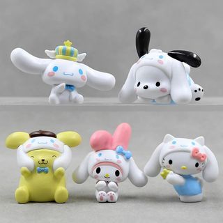 Melody / Hello Kitty / Purin / Pochacco in Cinnamoroll Cross Dressing Figurines (5 Pcs a Set)