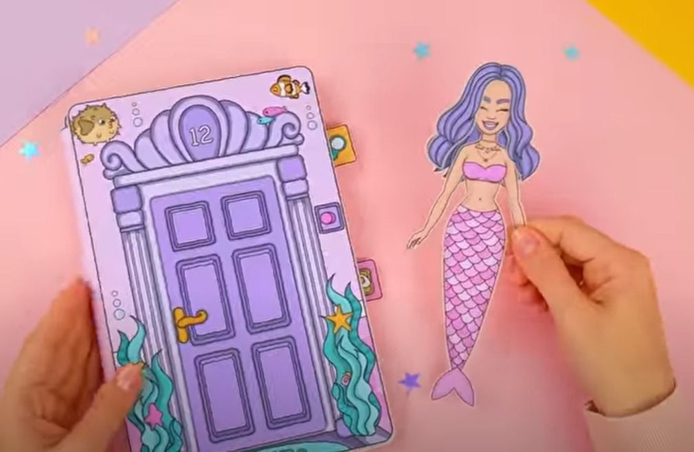 Mermaid Paper Doll House, Hobbies & Toys, Stationary & Craft, Art
