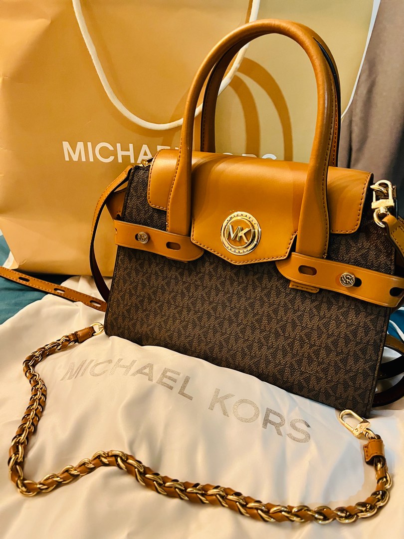 MICHAEL KORS Carmen medium logo satchel, Luxury, Bags & Wallets on Carousell