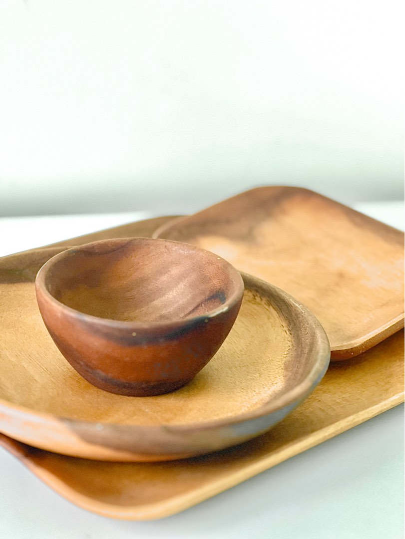 MUJI Wooden plate & bowl set, Furniture & Home Living, Kitchenware