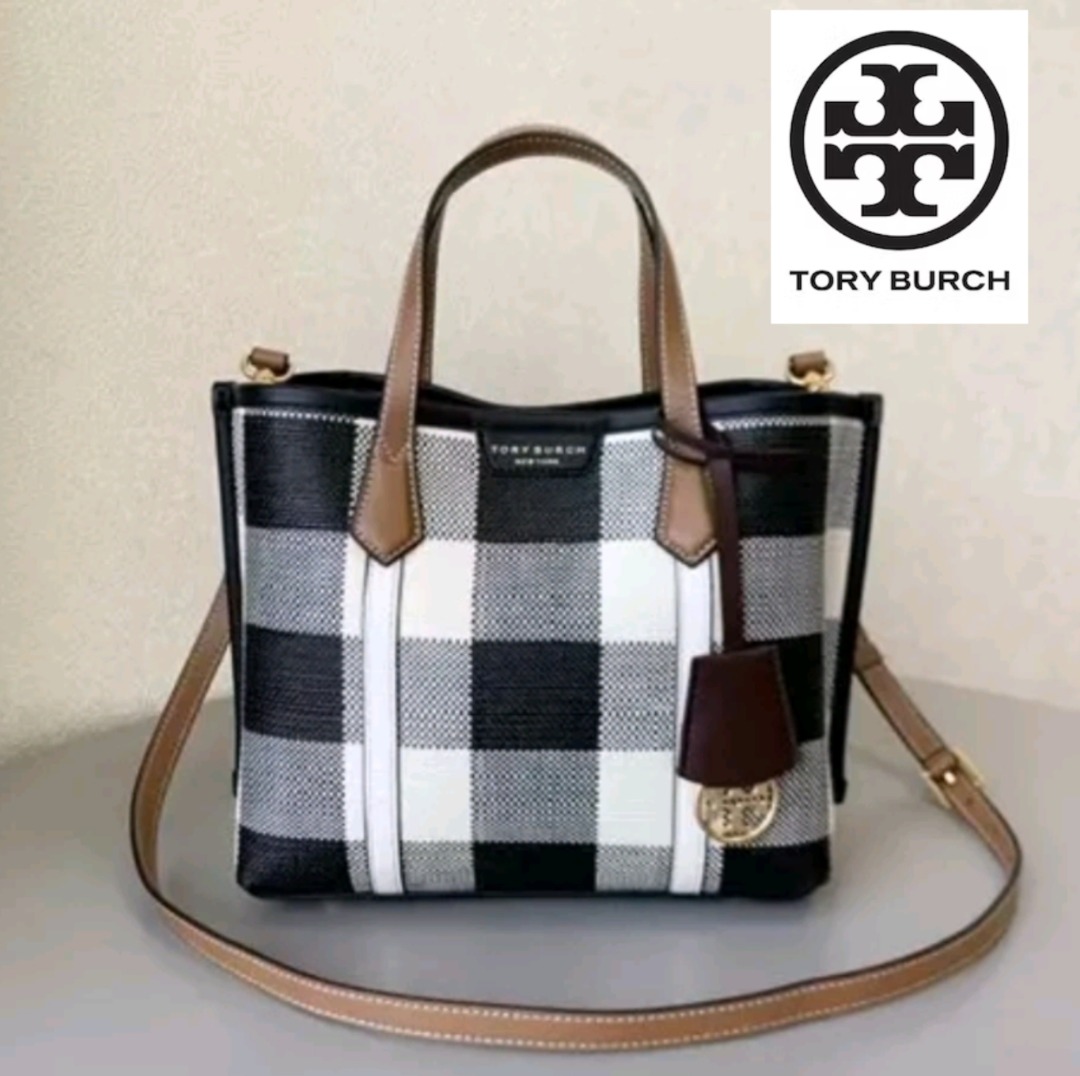New Tory Burch Original Perry Gingham Small Triple Compartment Tote  Crossbody Top Handle Bag For Women Come With Complete Set Suitable for  Gift, Luxury, Bags & Wallets on Carousell
