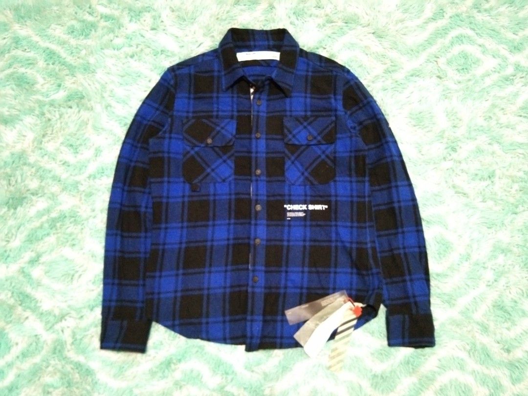 Off white flannel blue cheap