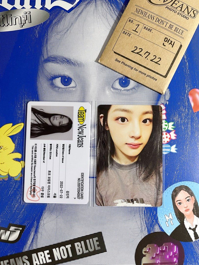 Official Newjeans Bluebook Minji Ver Id Card Photocard Hobbies And Toys Memorabilia 7616