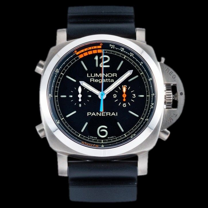 Officine Panerai Luminor 1950 3 Days Chronograph Flyback Regatta Automatic in Titanium Ref. PAM526 Pre owned Mint Condition with Complete Set