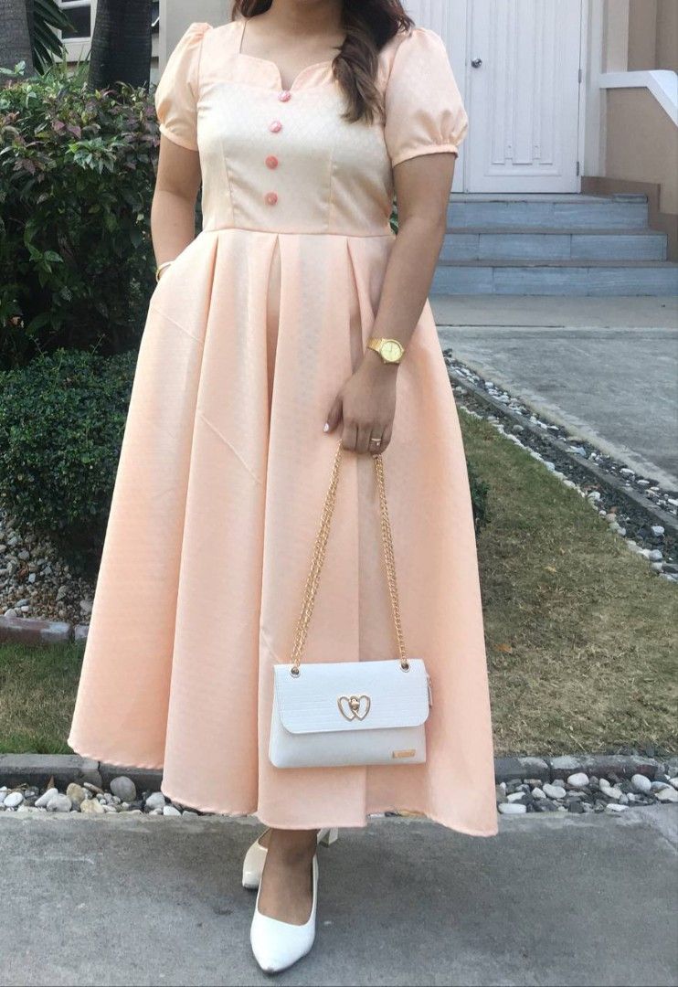 Peach church dress top