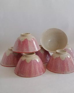 Pink stoneware bowls