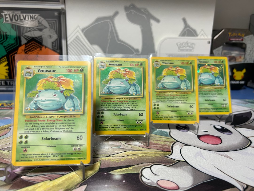 Pokmon TCG base set Venusaur 15/102 - 18/130, Hobbies & Toys, Toys & Games  on Carousell