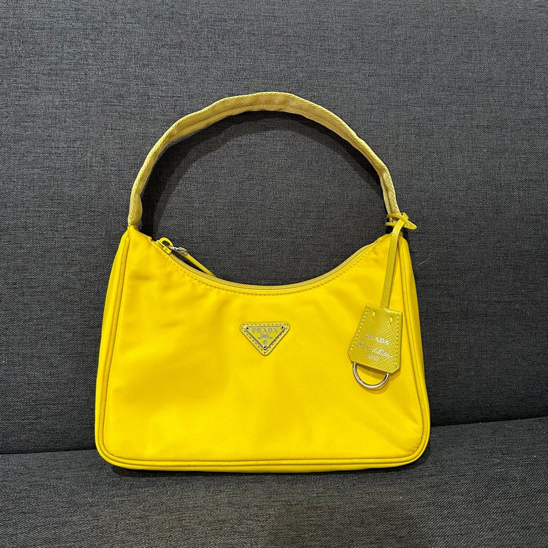 PRADA Tessuto Nylon Mini Re-Edition 2000 Shoulder Bag yellow