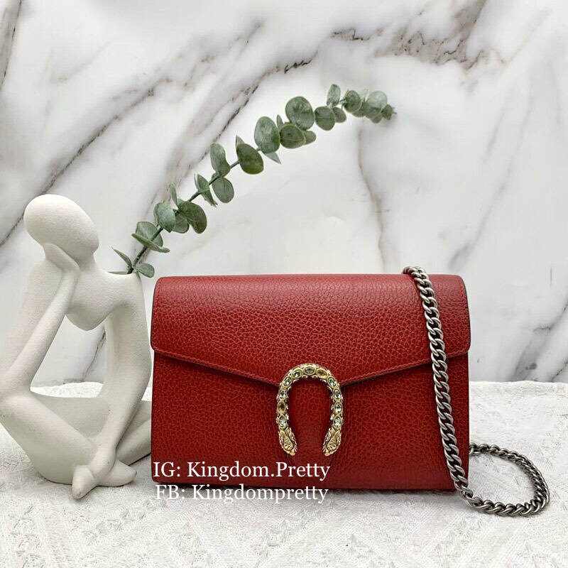 Pre order Gucci Dionysus Wallet On Chain WOC Flap Bag in Red Leather