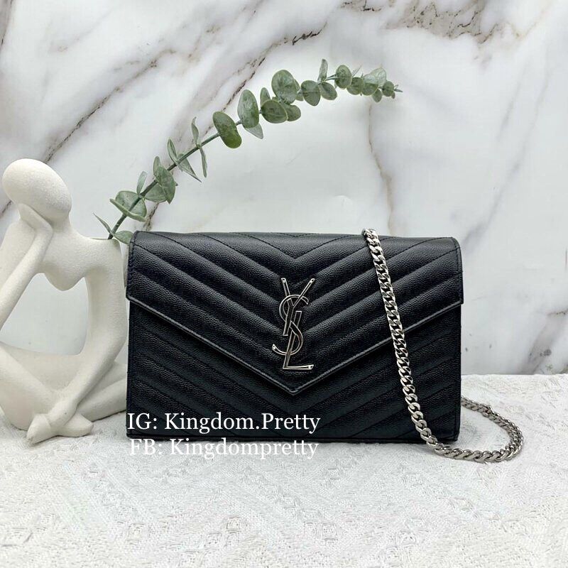YSL wallet on chain small, Luxury, Bags & Wallets on Carousell