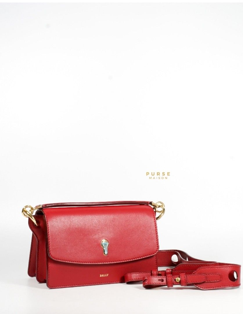 Pristine Condition Bally Celestine Red Cross Body Bag Luxury
