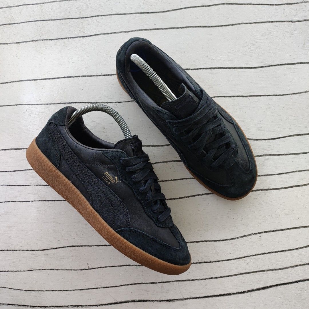 PUMA LIGA LEATHER GUM SOLE BLACK 6.5UK