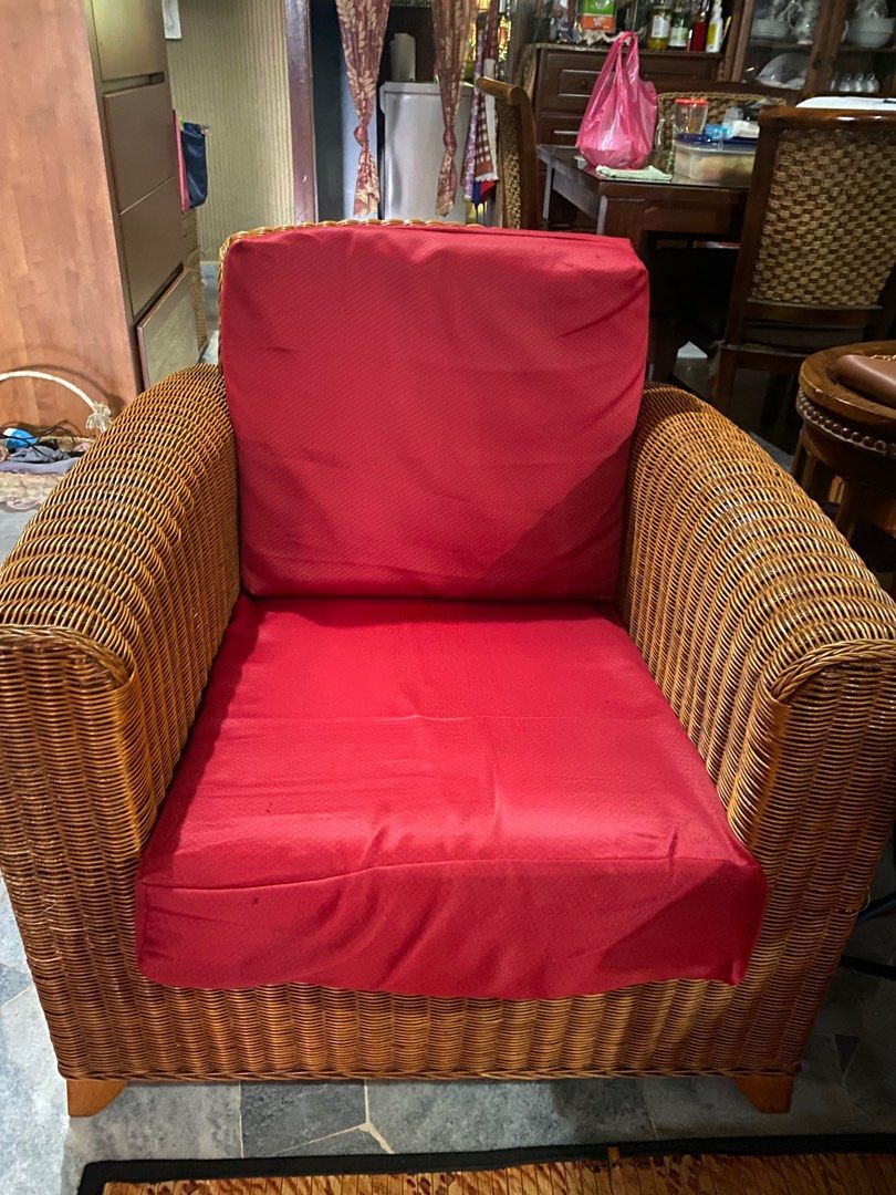 RATTAN DECOR SOFA, Furniture & Home Living, Furniture, Sofas on Carousell